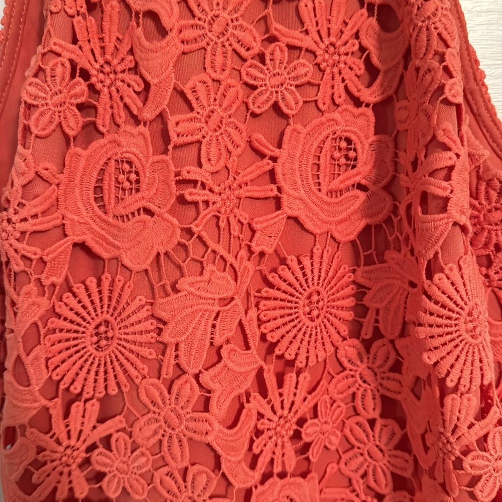 Love poem coral orange lace mini dress - Picture 7 of 7